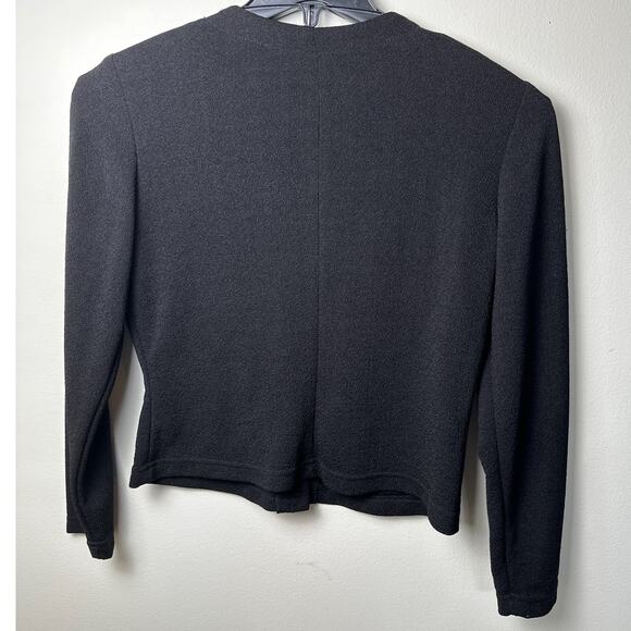 Vintage 80s Ronni Nicole Black Button Up Jacket Classic Business Preppy Twee - Picture 2 of 3